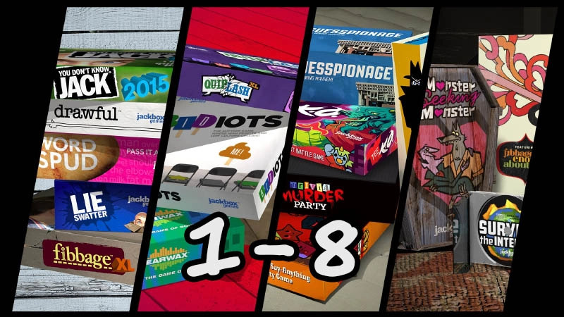 The Jackbox Party Pack 1, 2, 3, 4, 5, 6, 7, 8